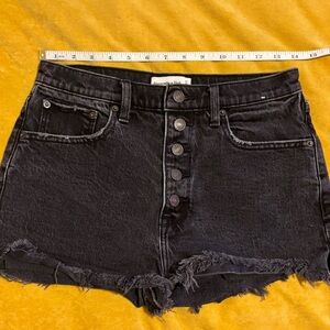 Abercrombie & Fitch Black High Waist Denim Shorts